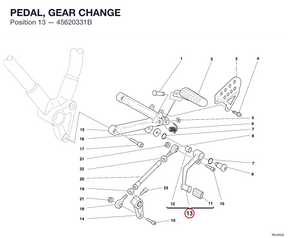 PEDAL, GEAR CHANGE 45620331B diagram position