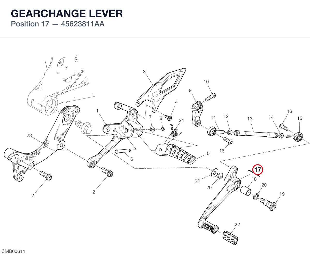 GEARCHANGE LEVER 45623811AA diagram position