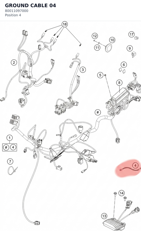 Diagram preview: GROUND CABLE                04 (80011097000)