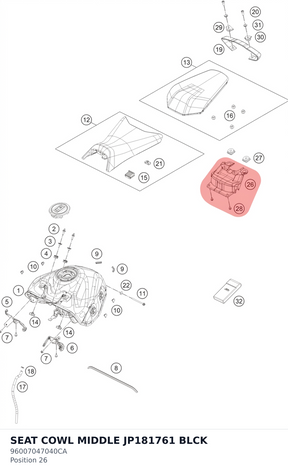 Diagram preview: SEAT COWL MIDDLE JP181761 BLCK (96007047040CA)