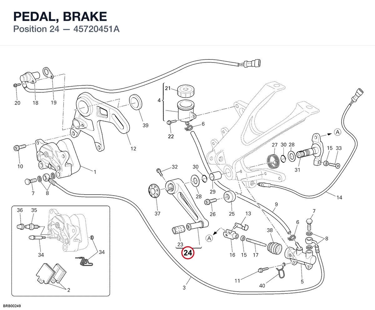 PEDAL, BRAKE 45720451A diagram position