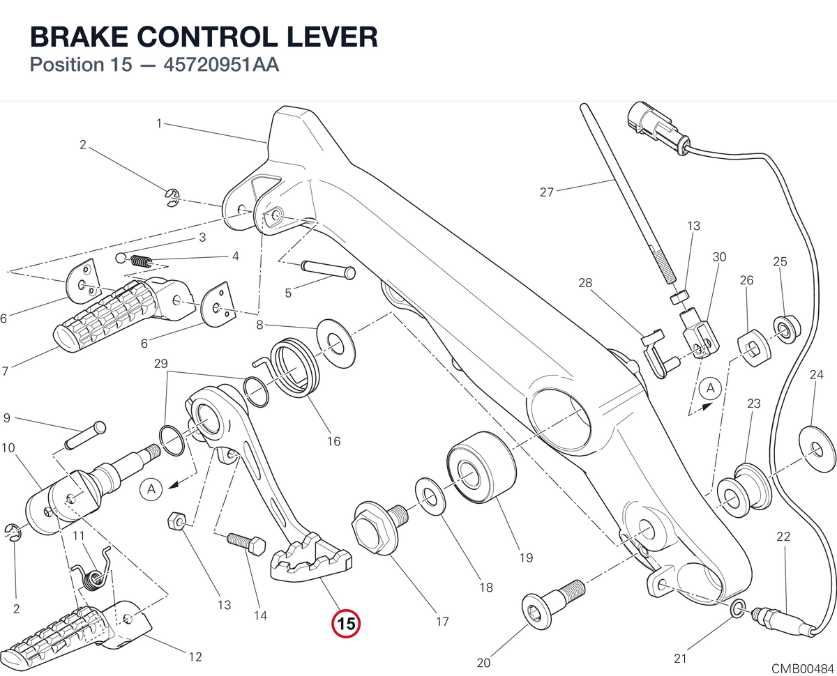 BRAKE CONTROL LEVER 45720951AA diagram position