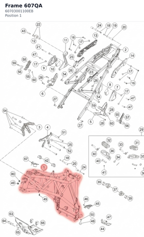 Diagram preview: Frame  607QA (60703001100EB)