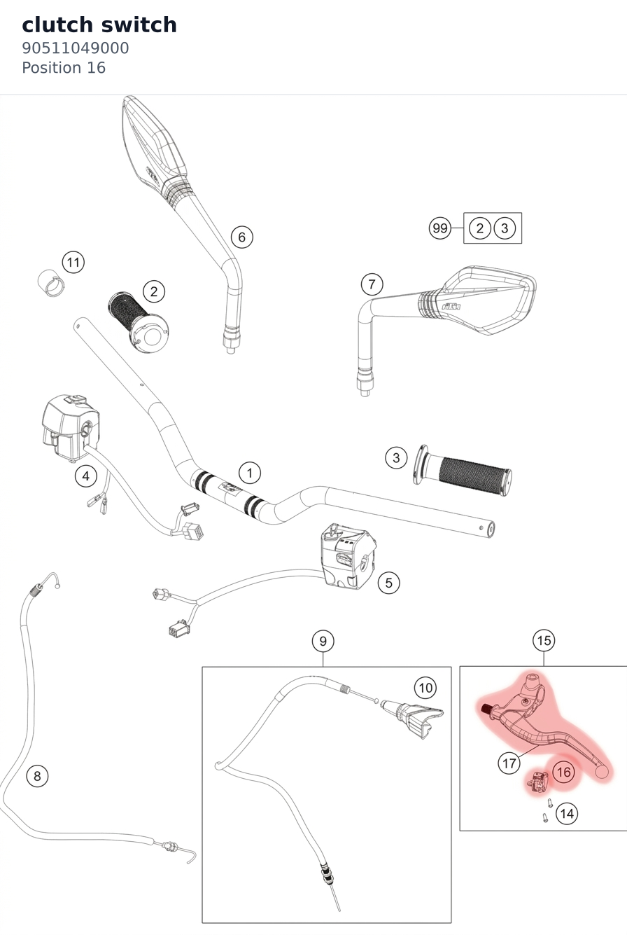 Diagram preview: clutch switch (90511049000)