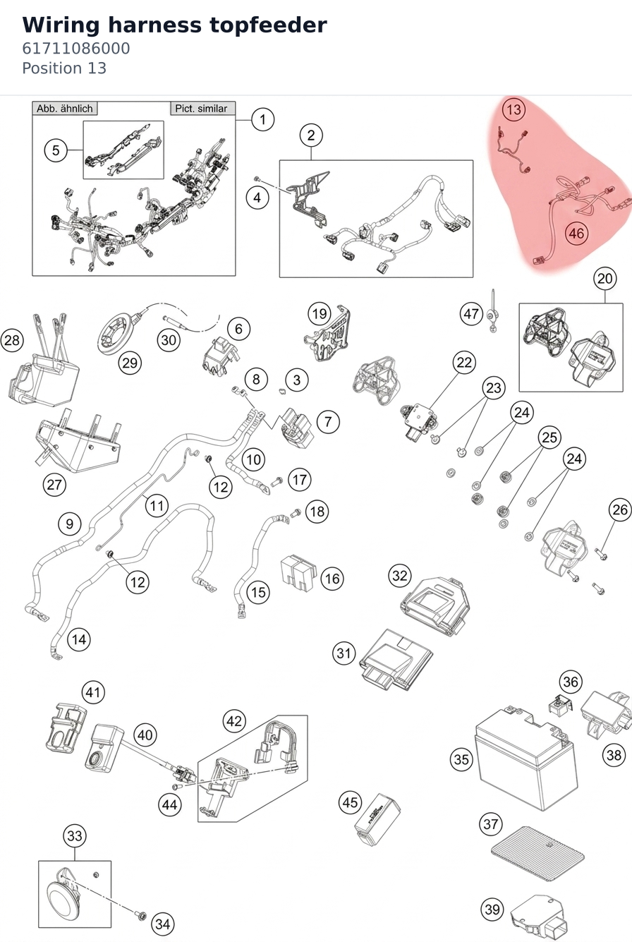 Diagram preview: Wiring harness topfeeder (61711086000)