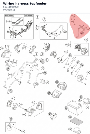 Diagram preview: Wiring harness topfeeder (61711086000)