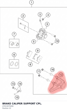 Diagram preview: BRAKE CALIPER SUPPORT CPL. (47013075000)