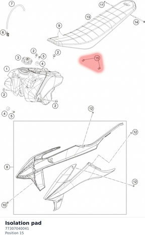 Diagram preview: Isolation pad (77307040041)