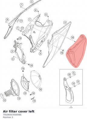 Diagram preview: Air filter cover left (79106003000ABE)