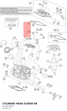 Diagram preview: CYLINDER HEAD SCREW         08 (61236079000)