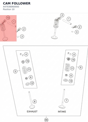 Diagram preview: CAM FOLLOWER (A47036060000)