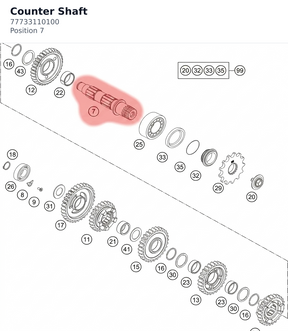 Diagram preview: Counter Shaft (77733110100)