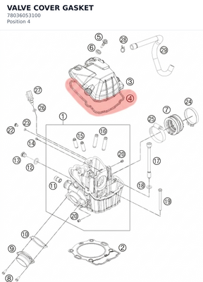 Diagram preview: VALVE COVER GASKET (78036053100)