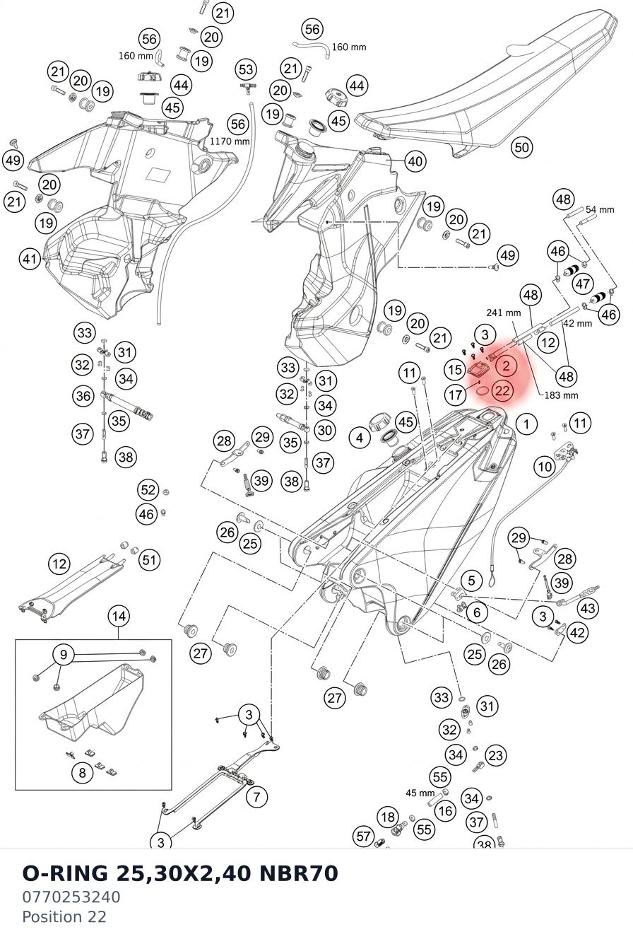 Diagram preview: O-RING 25,30X2,40 NBR70 (0770253240)