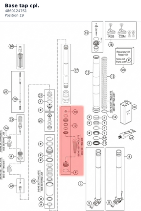 Diagram preview: Base tap cpl. (48601247S1)
