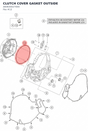 Diagram preview: CLUTCH COVER GASKET OUTSIDE (A60630027000)