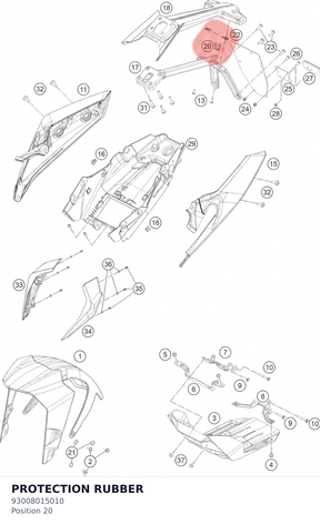 Diagram preview: PROTECTION RUBBER (93008015010)