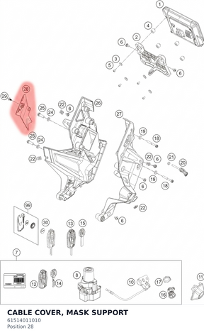 Diagram preview: CABLE COVER, MASK SUPPORT (61514011010)