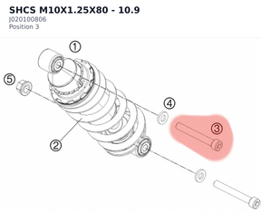 Diagram preview: SHCS M10X1.25X80 - 10.9 (J020100806)
