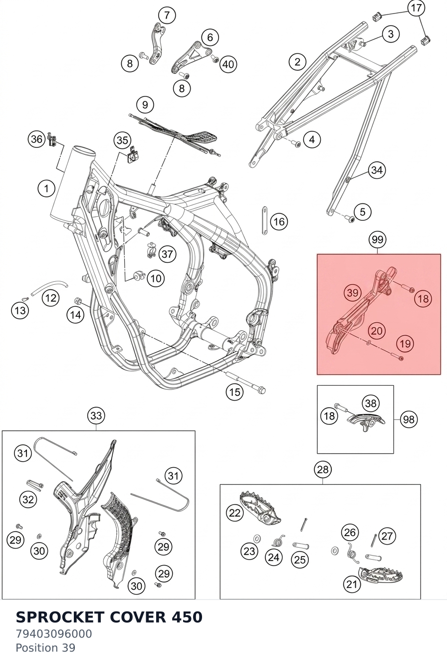 Diagram preview: SPROCKET COVER 450 (79403096000)