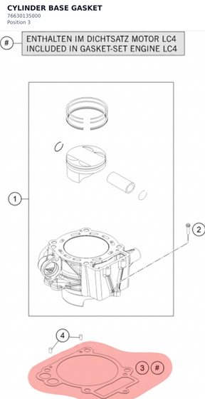 Diagram preview: CYLINDER BASE GASKET (76630135000)