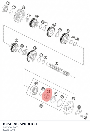 Diagram preview: BUSHING SPROCKET (90133029003)