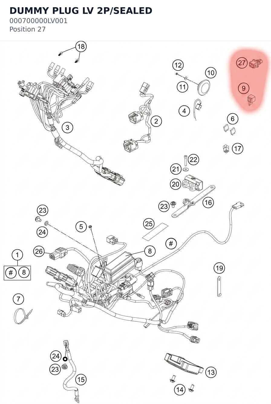 Diagram preview: DUMMY PLUG LV 2P/SEALED (000700000LV001)