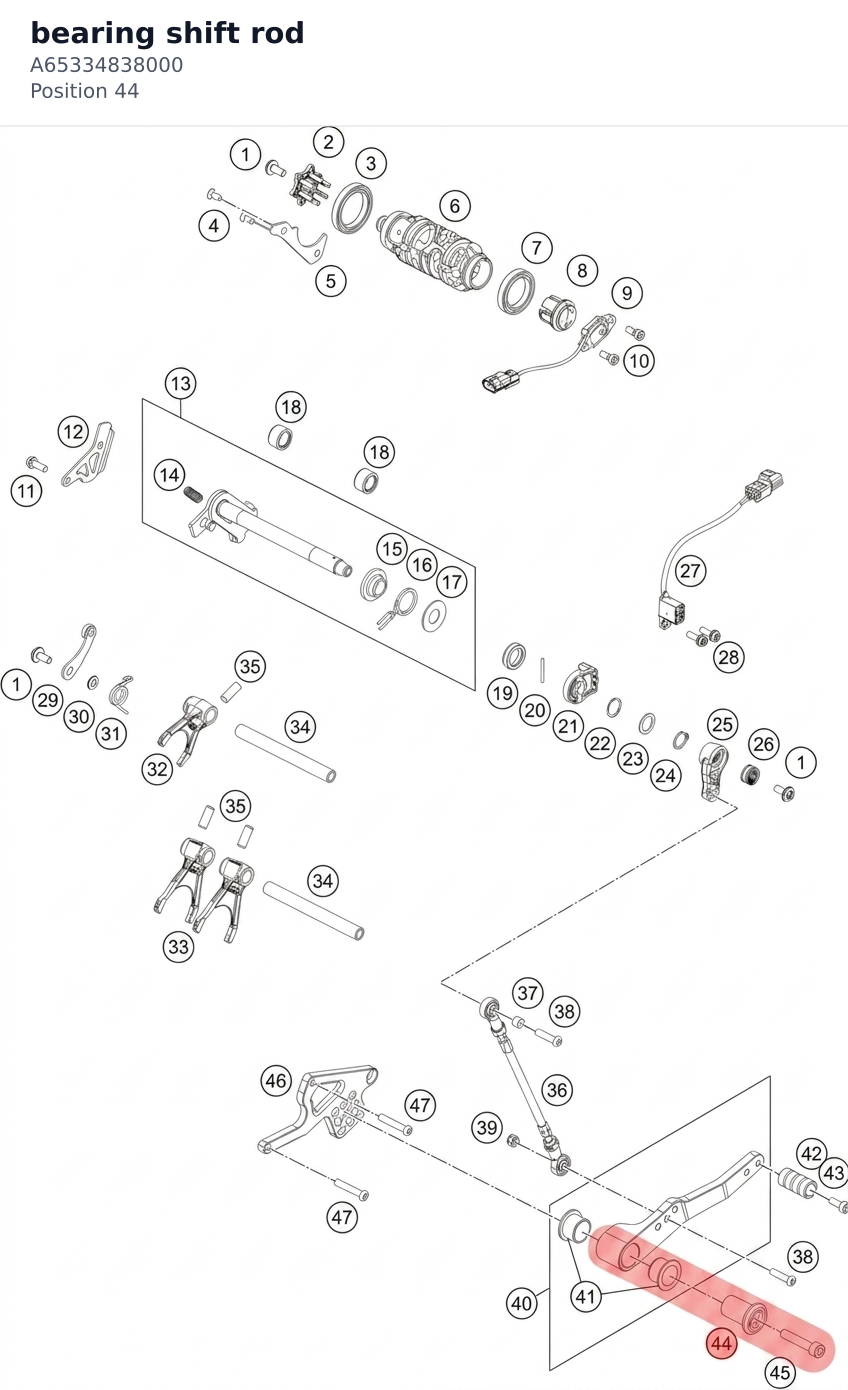 Diagram preview: bearing shift rod (A65334838000)