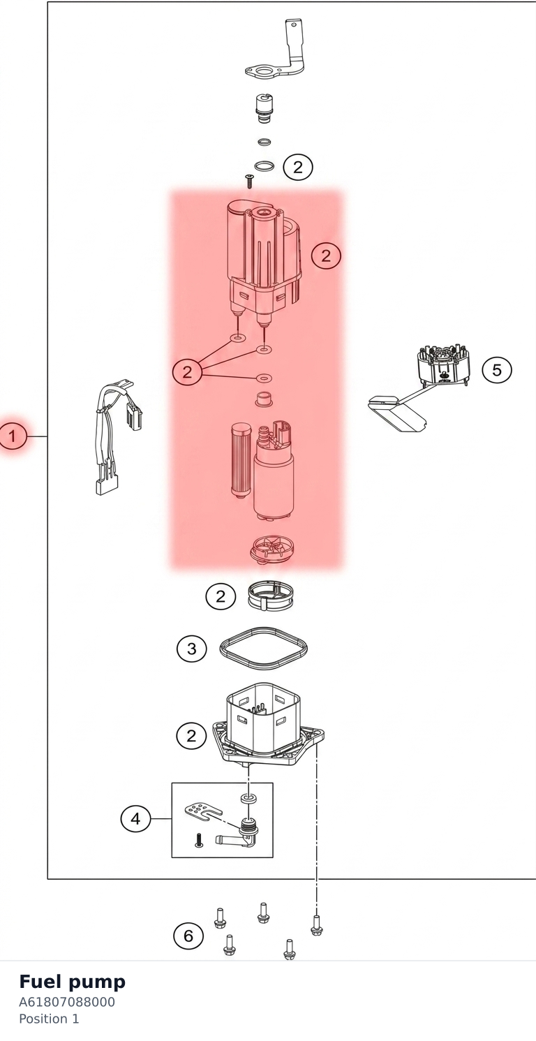 Diagram preview: Fuel pump (A61807088000)