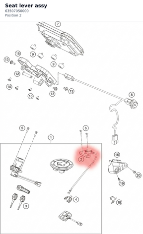 Diagram preview: Seat lever assy (63507050000)