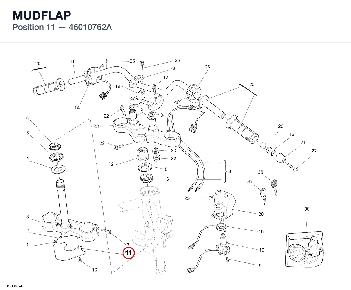 MUDFLAP 46010762A diagram position