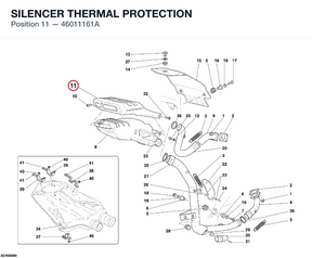 SILENCER THERMAL PROTECTION 46011161A diagram position