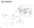 GRID, REAR RIGHT
