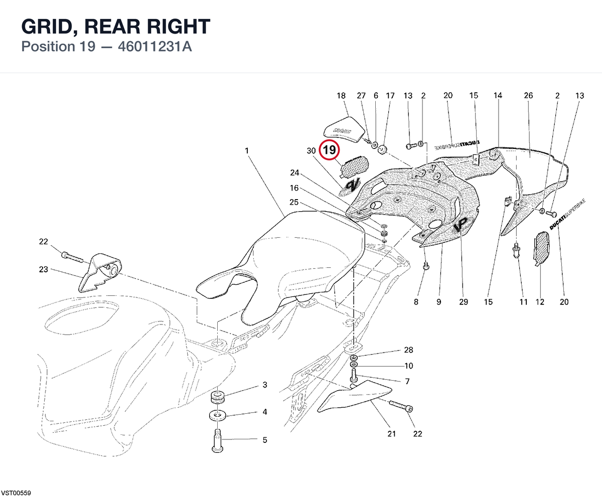 GRID, REAR RIGHT