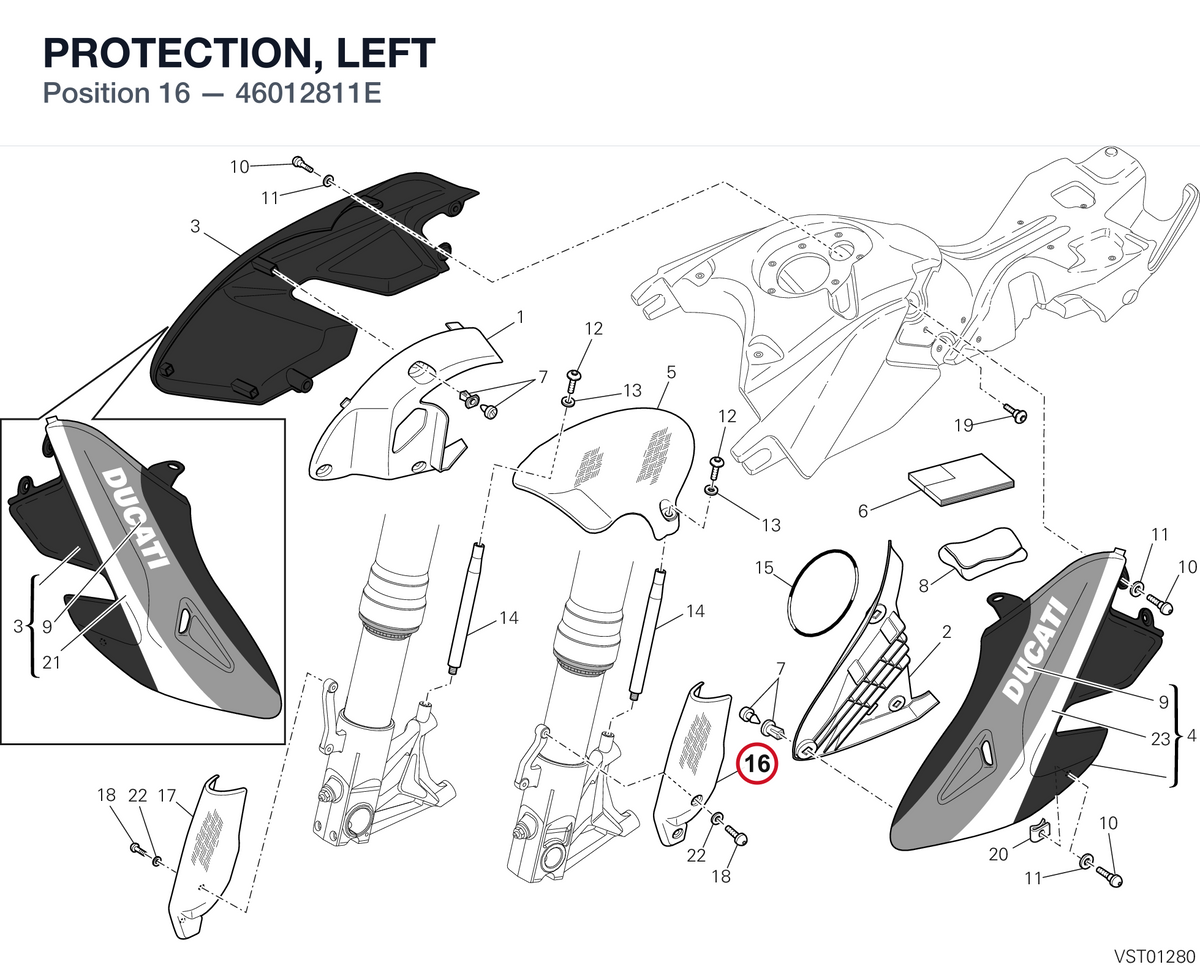 PROTECTION, LEFT 46012811E diagram position