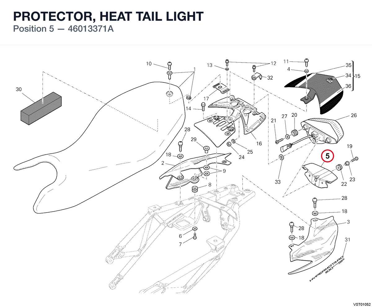 PROTECTOR, HEAT TAIL LIGHT 46013371A diagram position