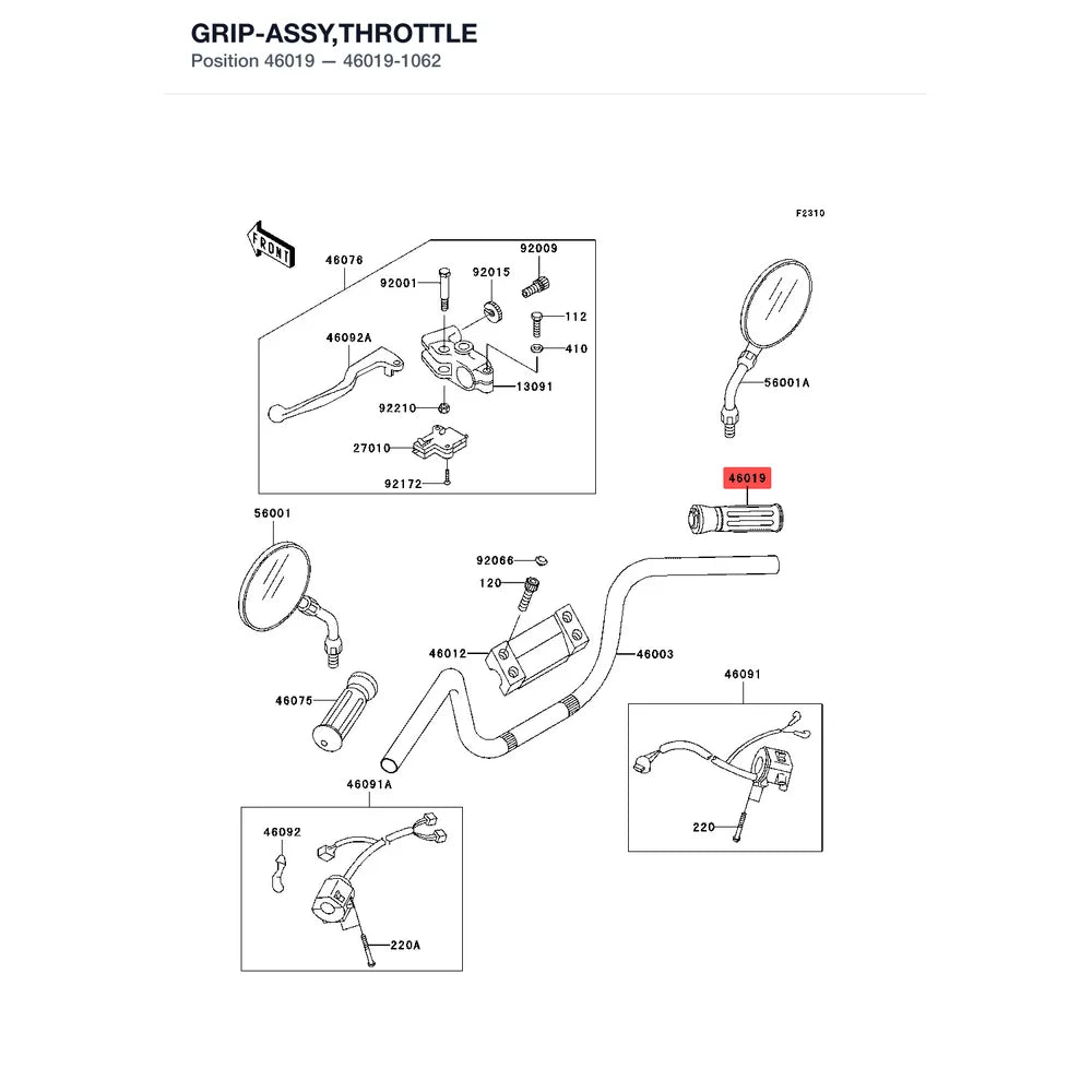 Kawasaki OEM – GRIP-ASSY,THROTTLE product image
