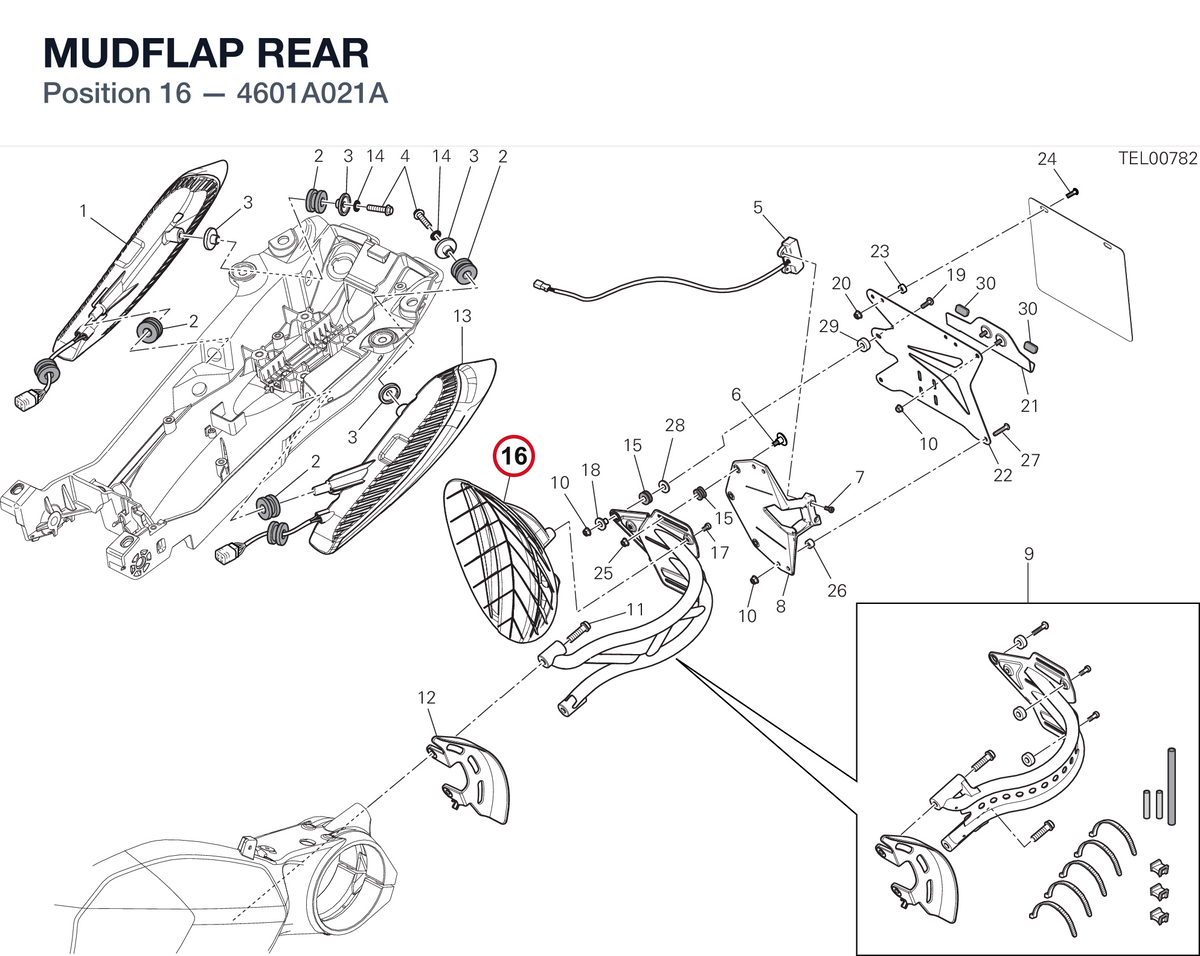 MUDFLAP REAR 4601A021A diagram position
