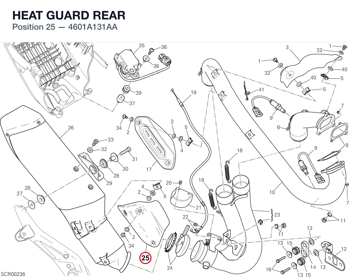 HEAT GUARD REAR 4601A131AA diagram position