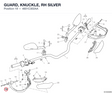 GUARD, KNUCKLE, RH SILVER 4601C302AA diagram position