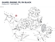 GUARD, ENGINE, FR, RH BLACK 4601C861AB diagram position