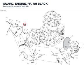 GUARD, ENGINE, FR, RH BLACK 4601C861AB diagram position
