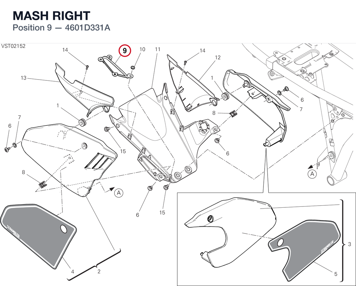 MASH RIGHT 4601D331A diagram position