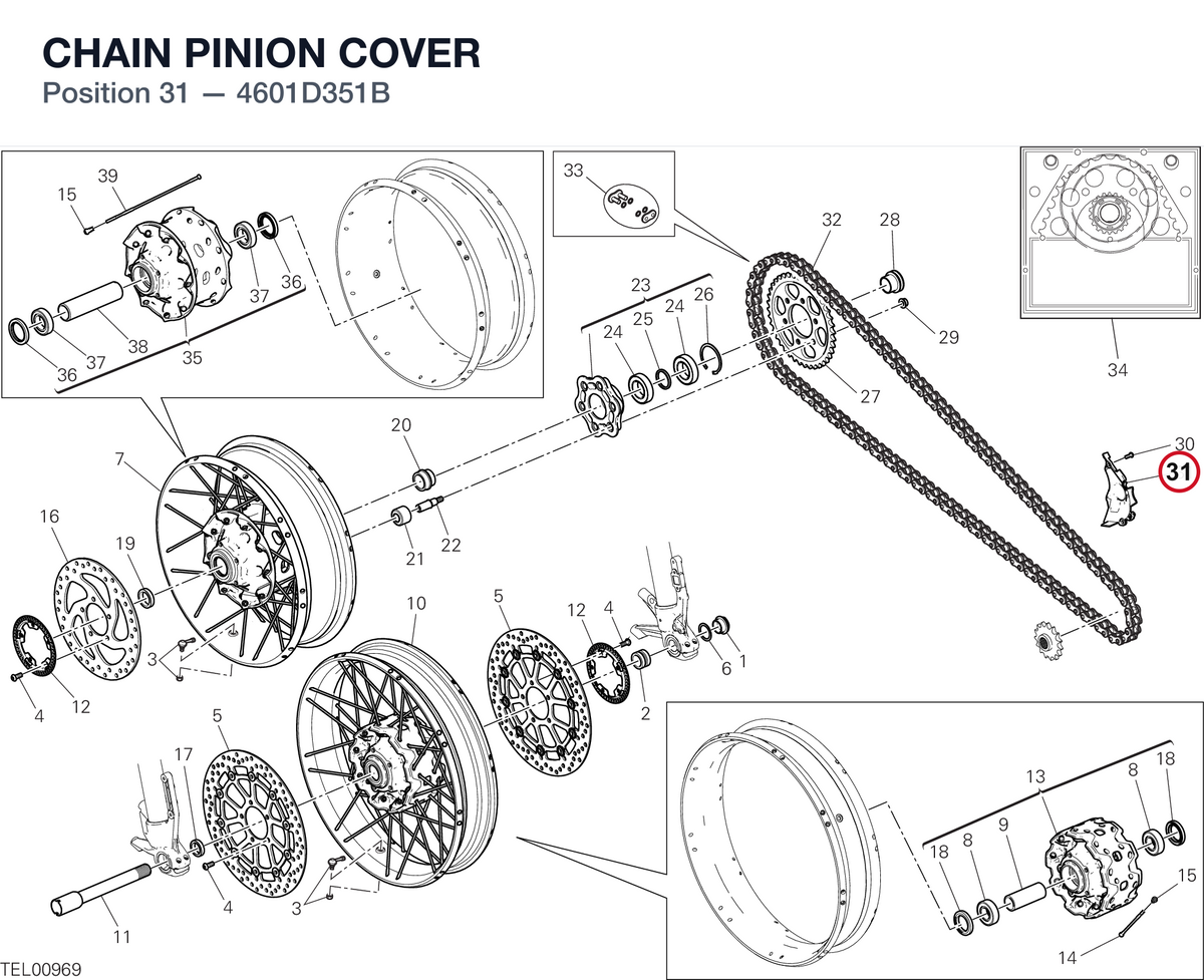 CHAIN PINION COVER 4601D351B diagram position