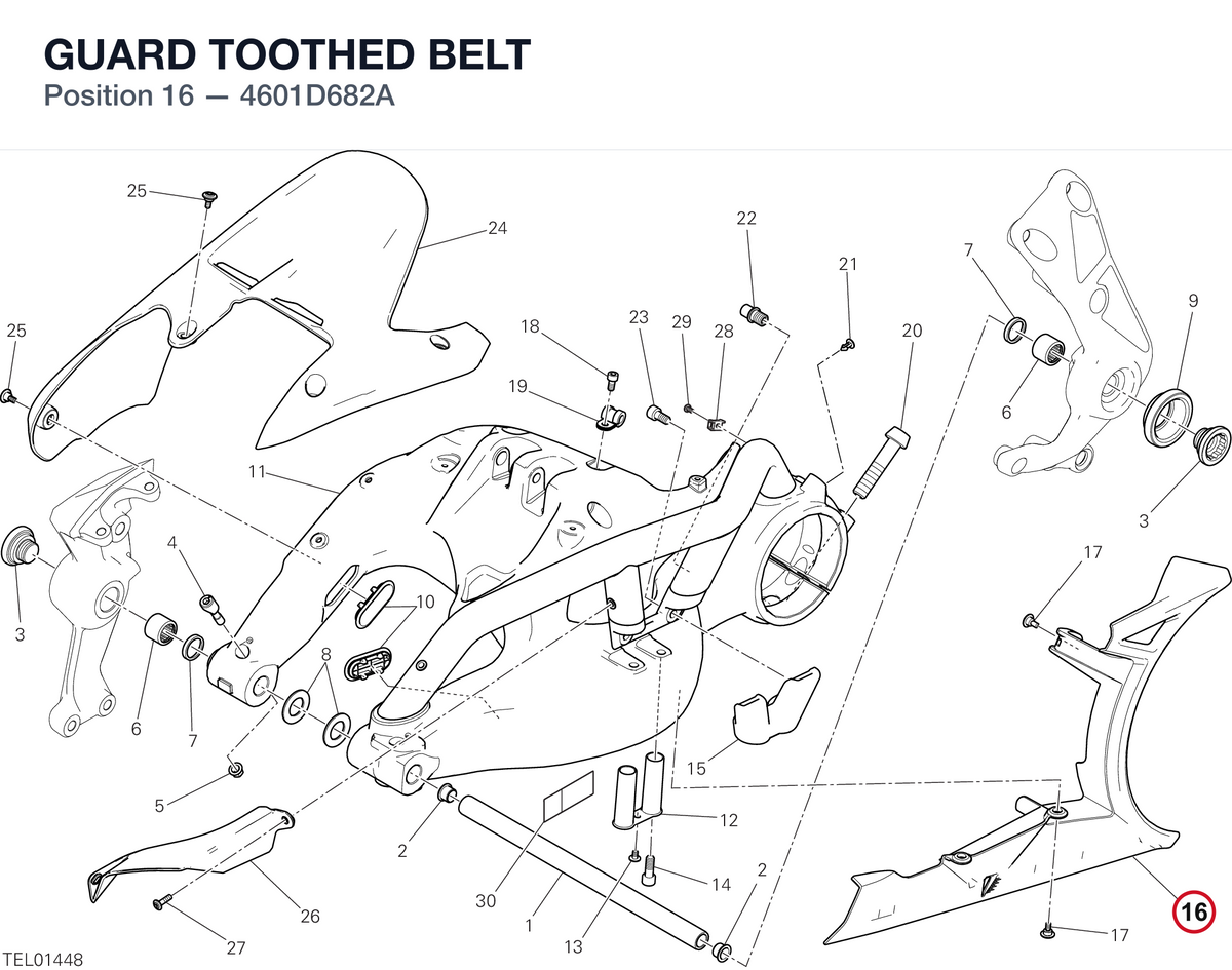 GUARD TOOTHED BELT 4601D682A diagram position