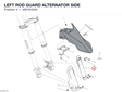 LEFT ROD GUARD ALTERNATOR SIDE 4601E403A diagram position
