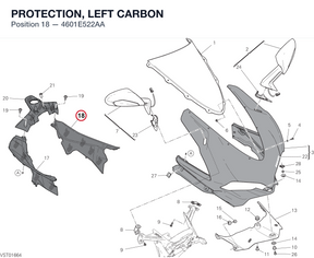PROTECTION, LEFT CARBON 4601E522AA diagram position