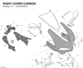 RIGHT COVER CARBON 4601E532AA diagram position
