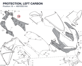 PROTECTION, LEFT CARBON 4601E621AA diagram position