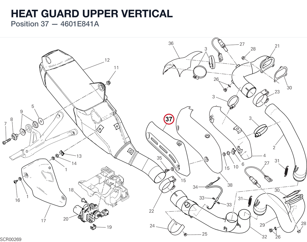 HEAT GUARD UPPER VERTICAL 4601E841A diagram position